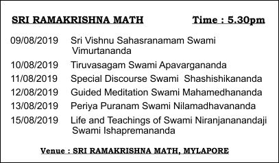 RAMAKRISHNA MUTT PROGRAMME